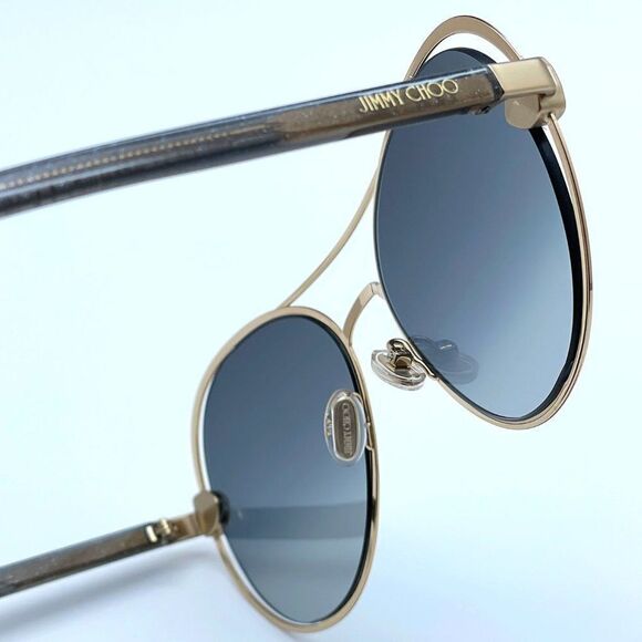 NEW JIMMY CHOO SARAH/S 0RHL FQ Gold Mirrored Women Sunglasses - Picture 9 of 11